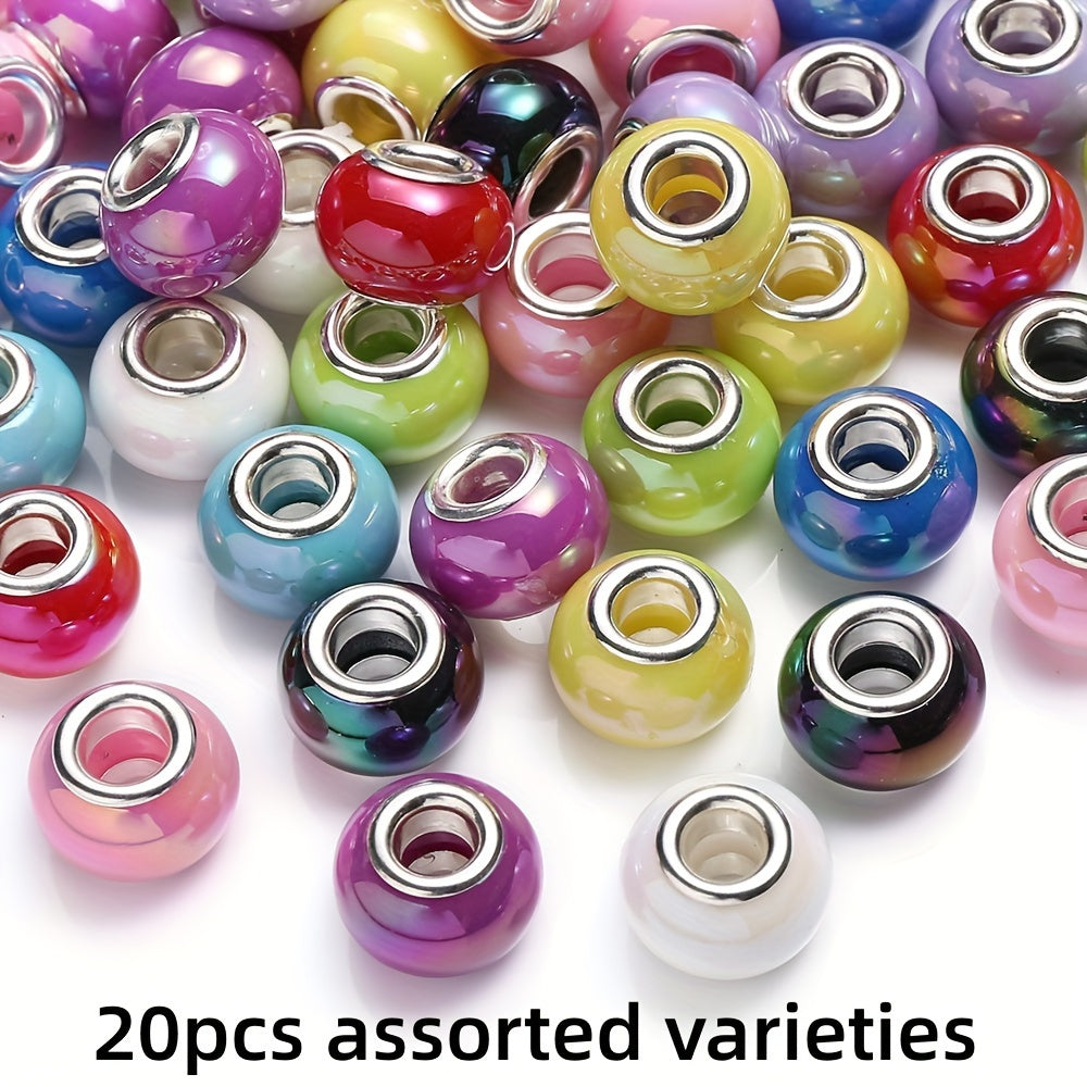 AB Colorful Heart Resin Mermaid Flatback Beads