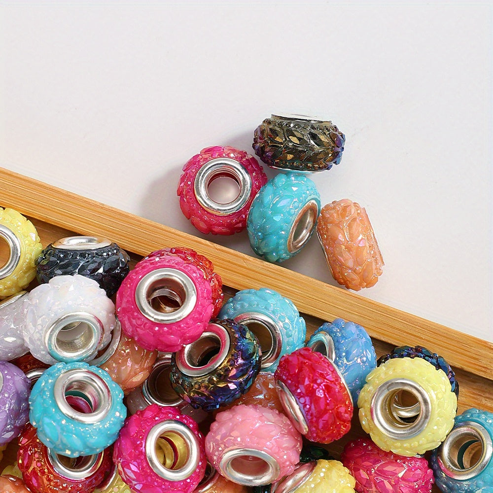 20pcs 14x8mm Resin Mixed Color Flat & Round Beads