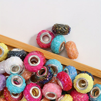 Mixed Color Resin Flat Round Beads