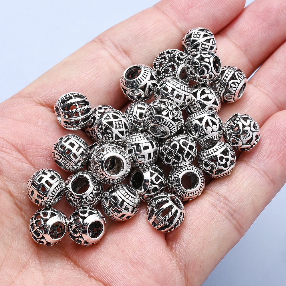 Vintage Hollow Heart Flower Spacer Beads