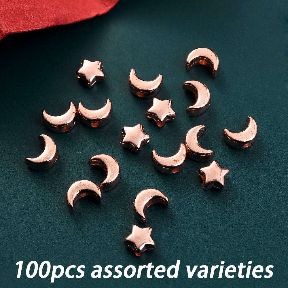 AB Shiny Romantic Heart Acrylic Spacer Beads