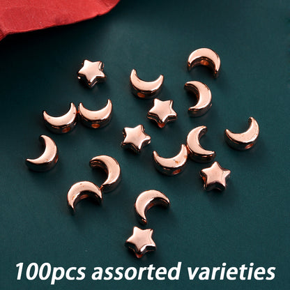 AB Shiny Romantic Heart Acrylic Spacer Beads