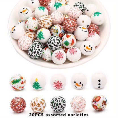 15mm Christmas Silicone Spacer Beads