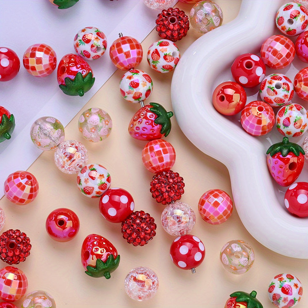 16mm Strawberry Resin Spacer Beads