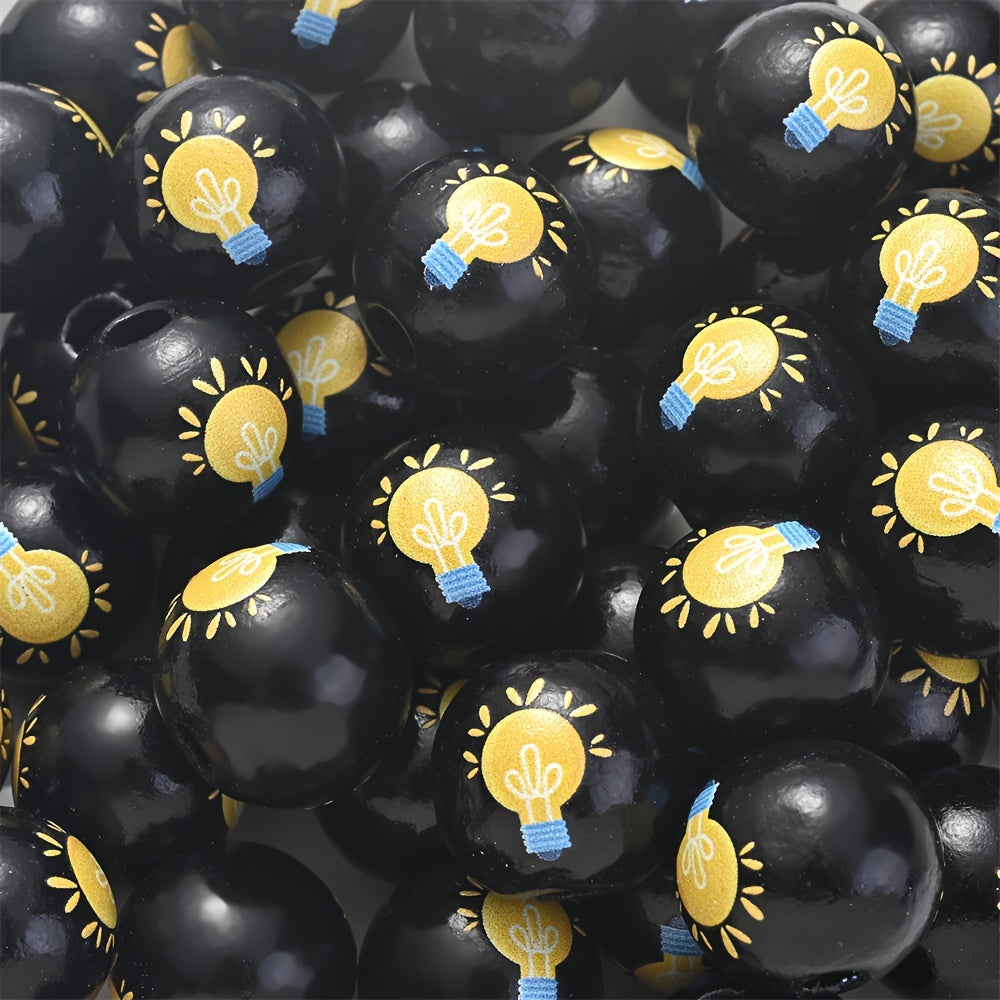Spotted Gummy Bear Black and White Ink Acrylic Spacer Beads