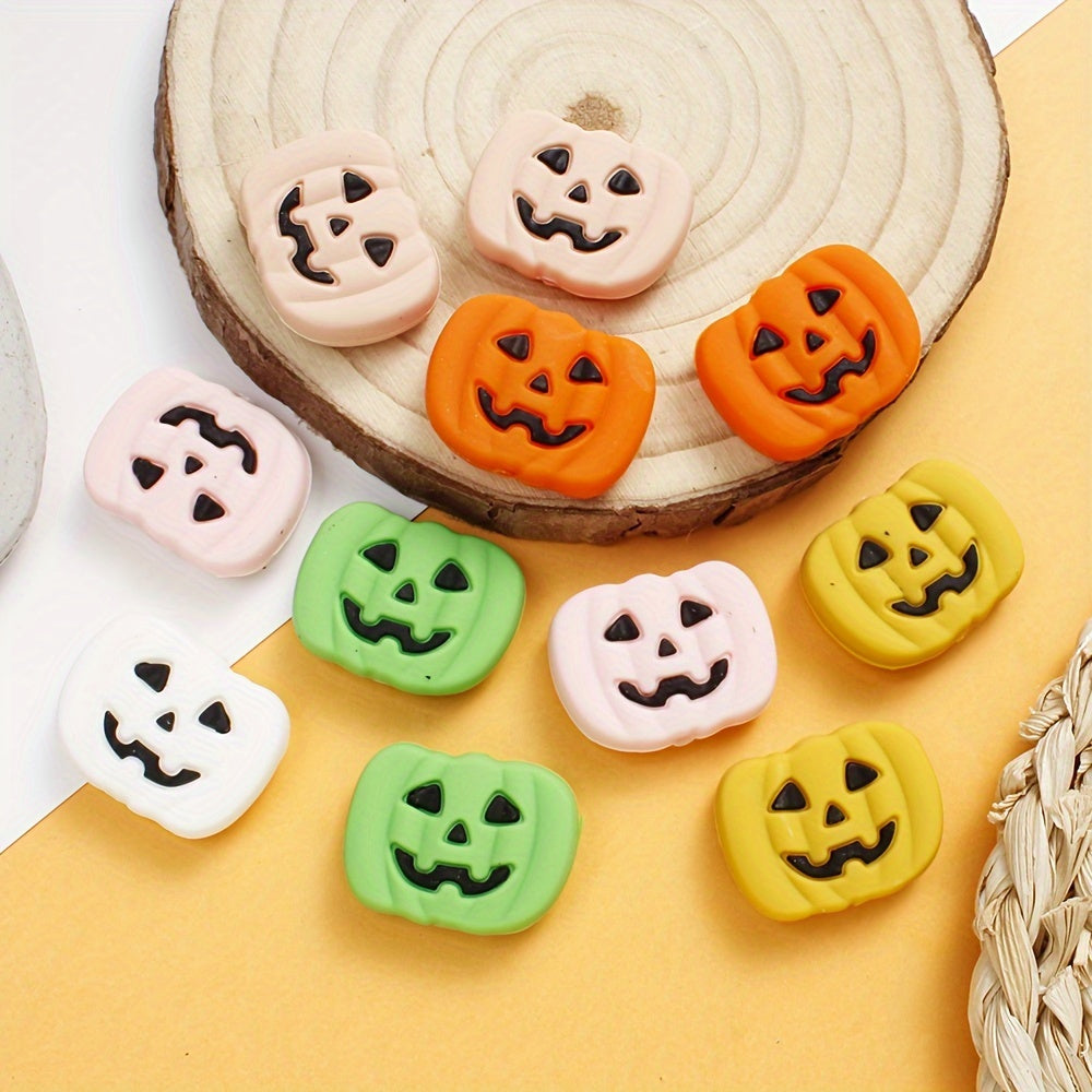 Colorful Evil Pumpkin Silicone Beads