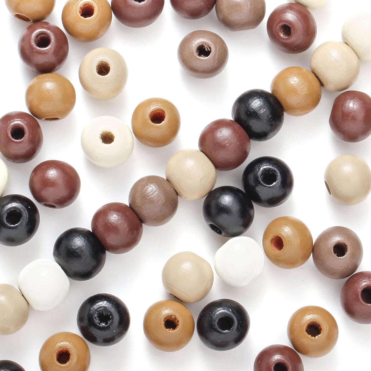 Mix Natural Wood Round Spacer Beads