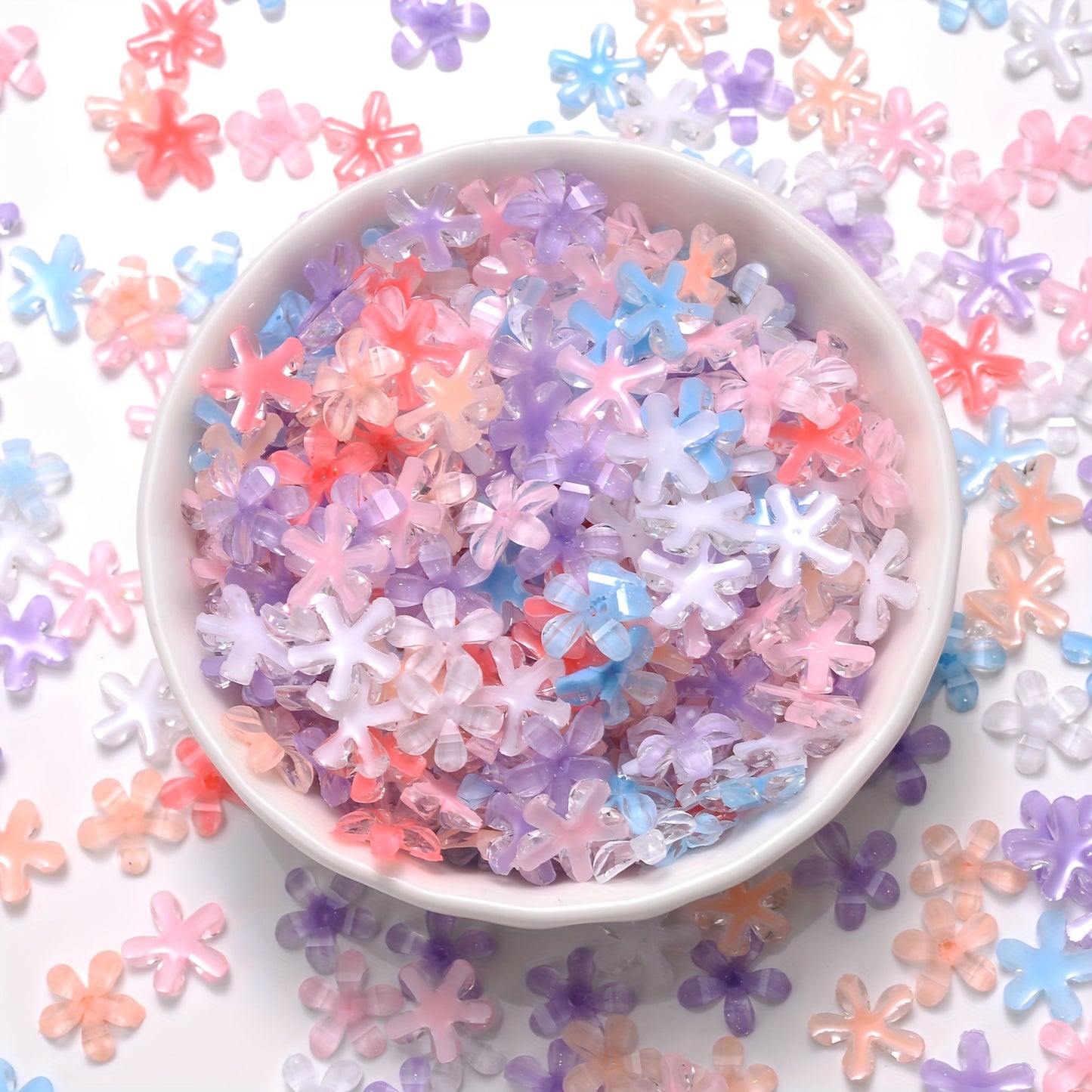 Crystal Sunflower Acrylic Flatback Beads