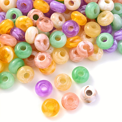 Colorful Bamboo Acrylic Cylinder Beads