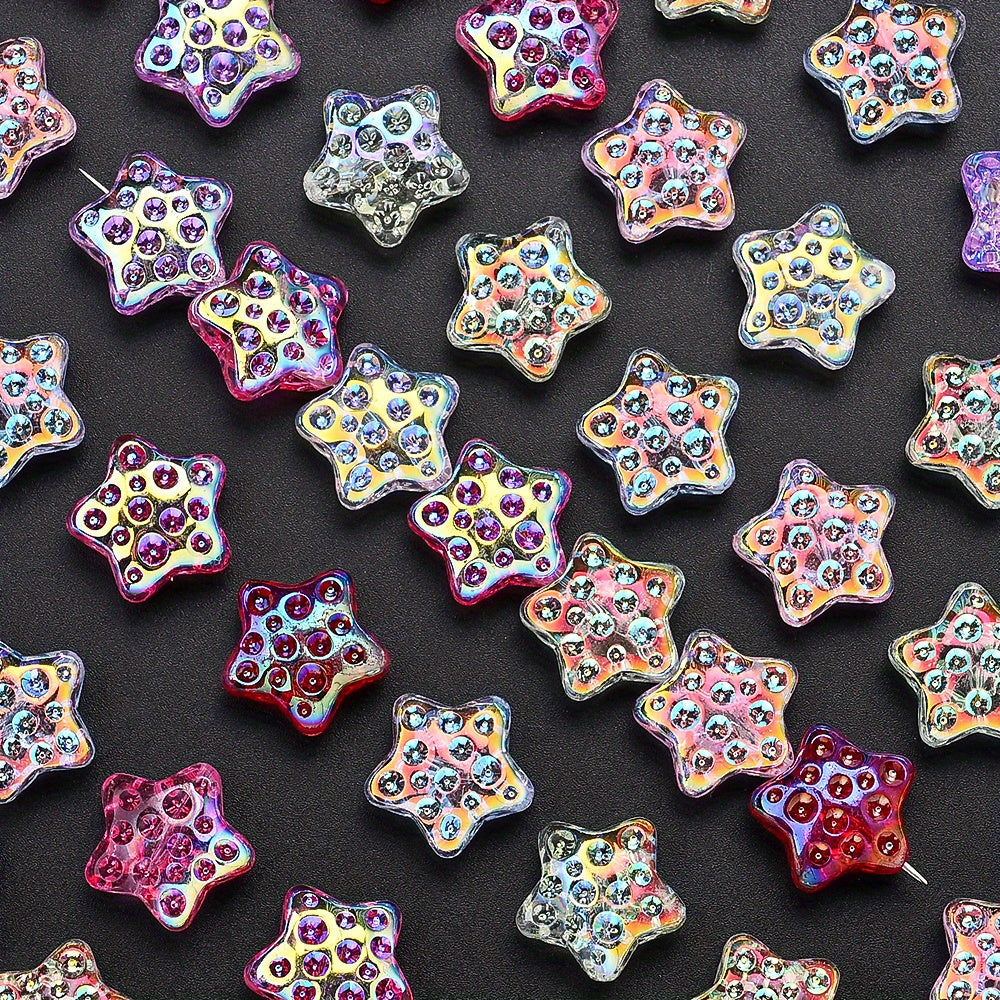 18mm Glass Five-Pointed Star Beads