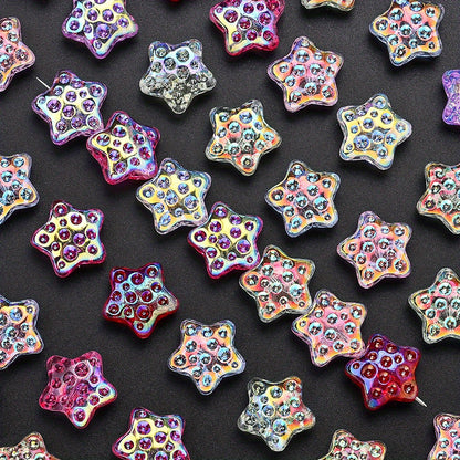 18mm Glass Five-Pointed Star Beads