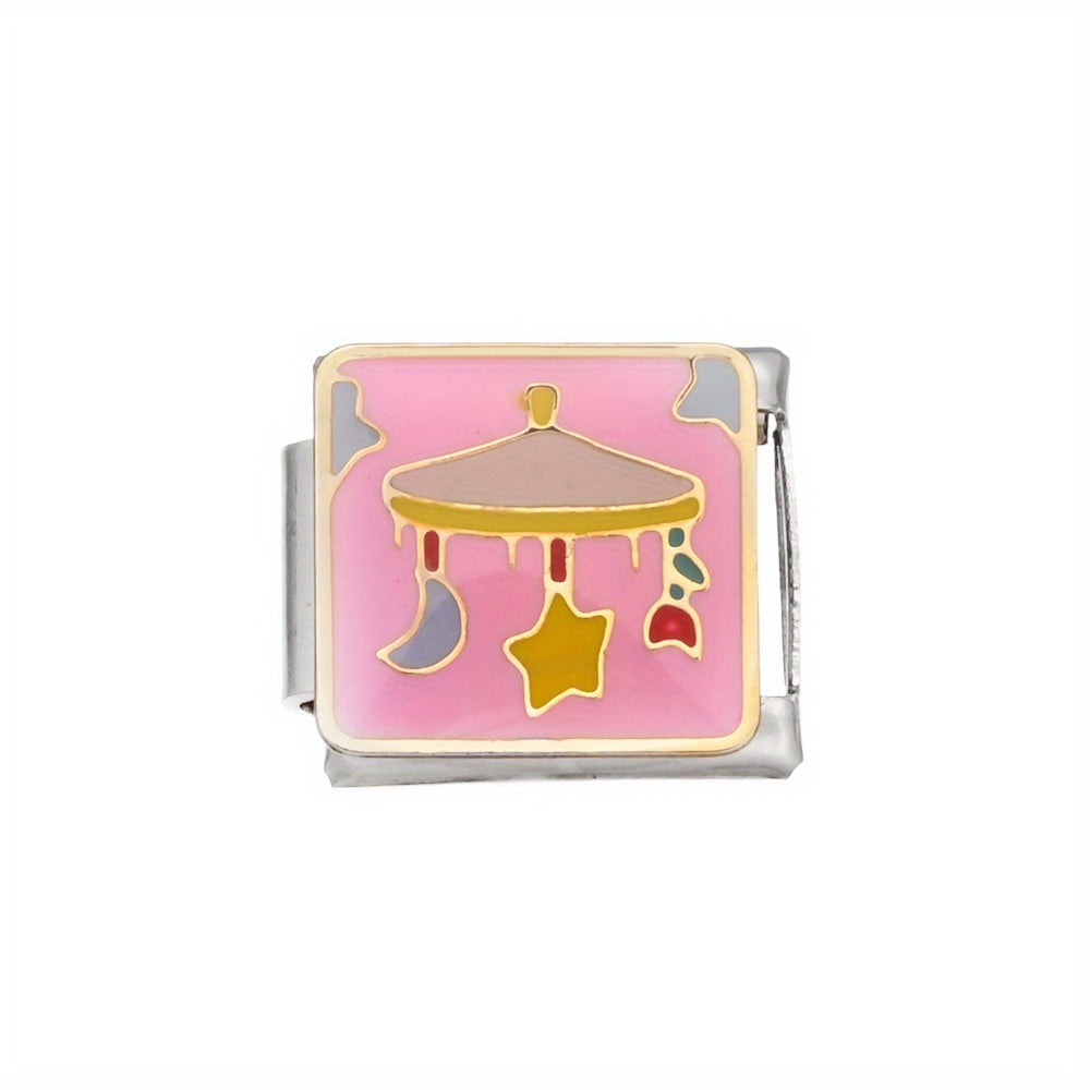 1pc 9x10mm Stainless Steel Module Charm Bead