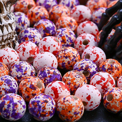 Halloween Blood Splatter Wooden Beads