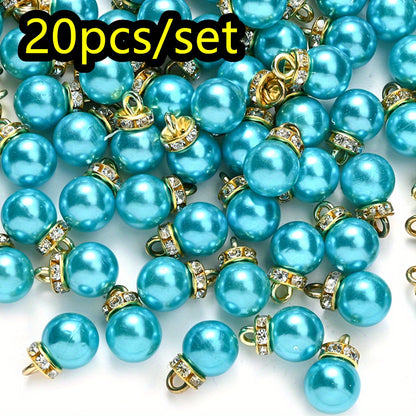 20pcs/set Shiny CCB Christmas Imitation Pearl Pendant Beads
