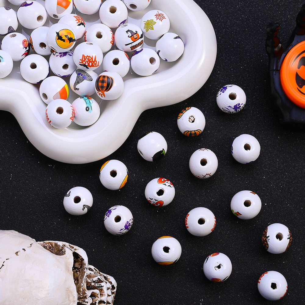 15mm Halloween Wooden Spacer Beads