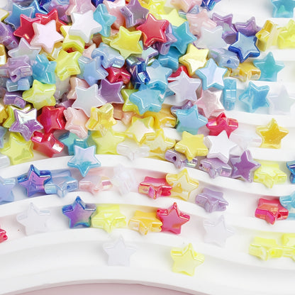 Assorted Double Color Arbutus Acrylic Imitation Pearl Beads