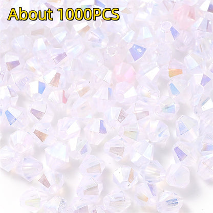 1000pcs 4mm Shiny Acrylic Faceted Beads