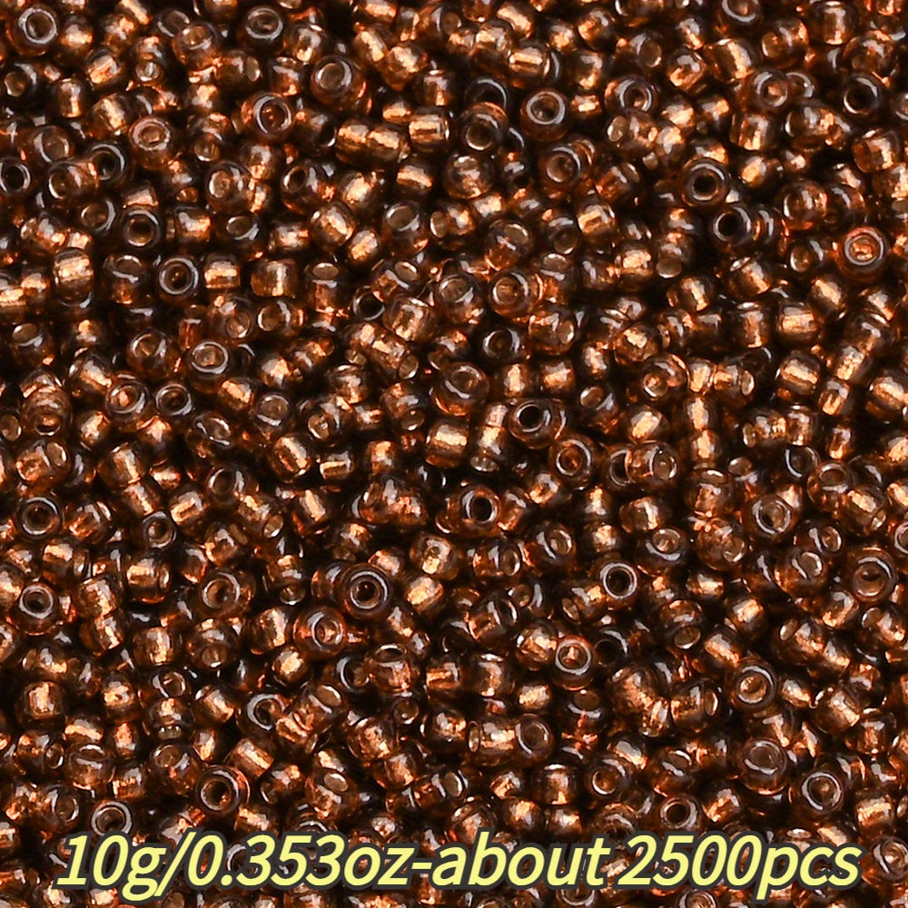 1.5mm Silvery-filled Mini Glass Rice Beads