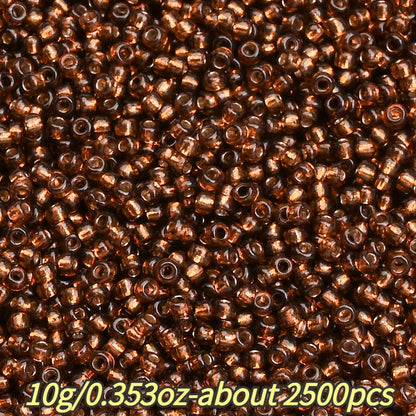 1.5mm Silvery-filled Mini Glass Rice Beads