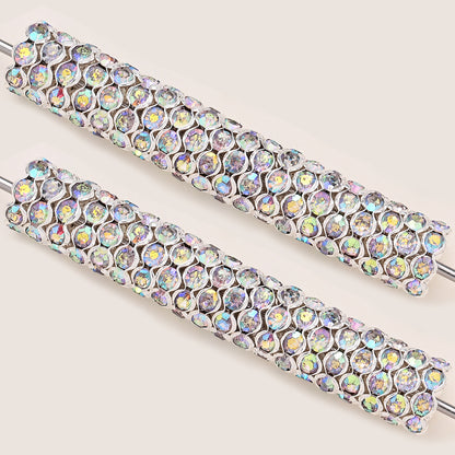 30/50pcs 12mm Wave Rhinestone Alloy Spacer Beads