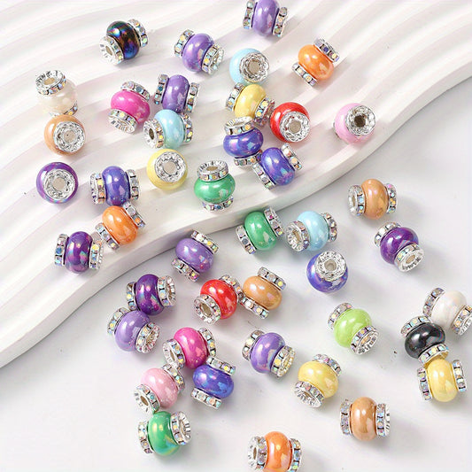 10pcs Shimmering Lantern Resin Rhinestone Beads