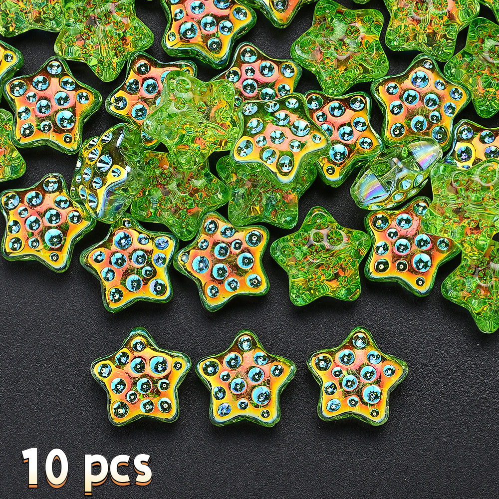 18mm Glass Five-Pointed Star Beads