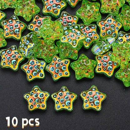 18mm Glass Five-Pointed Star Beads