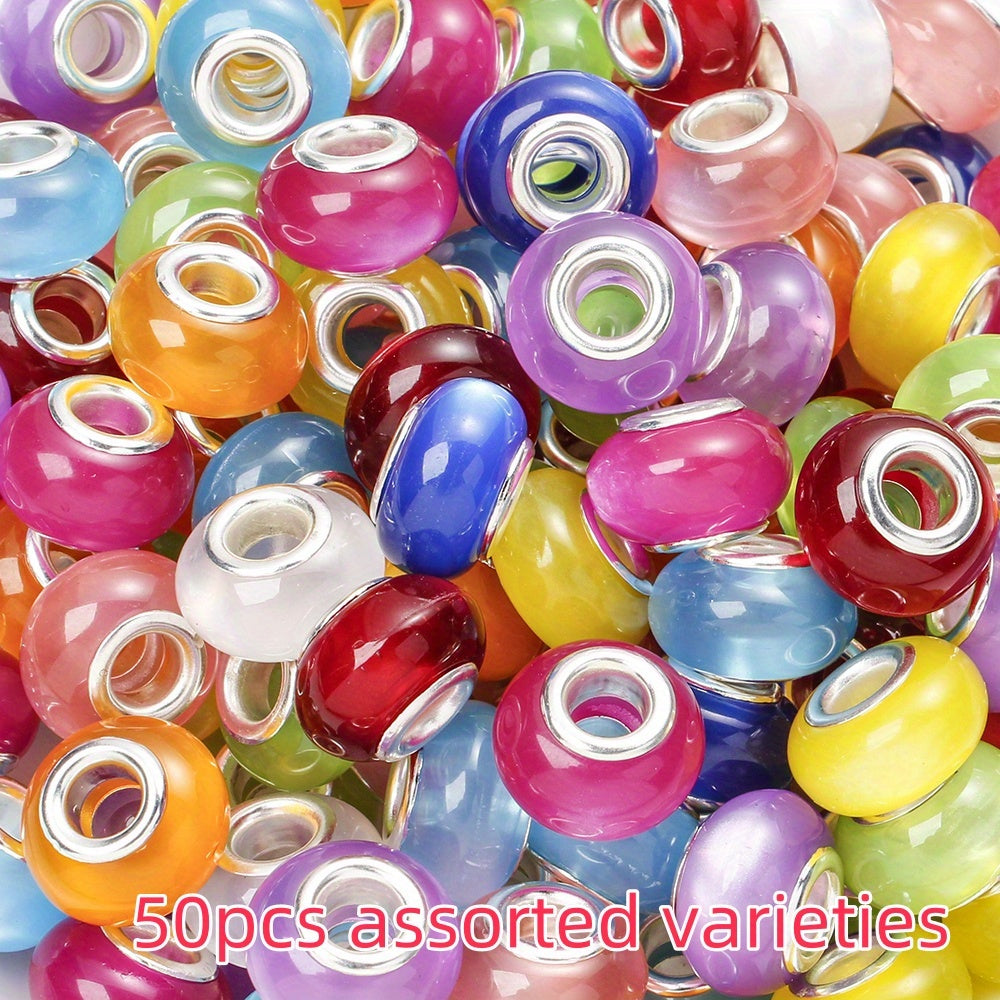 100pcs 9x14mm Big Hole Cat Eye Acrylic Beads
