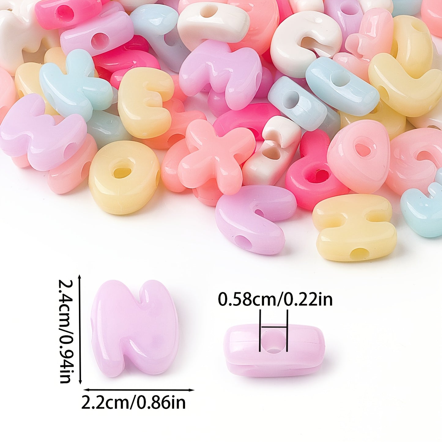 Cream Macaron Acrylic Letter Beads