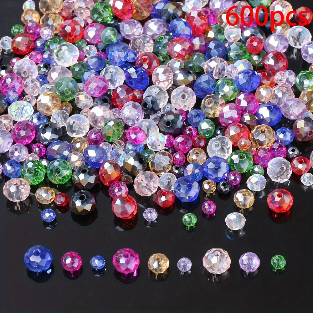 Mix Color Crystal Glass Faceted Rondelle Spacer Beads
