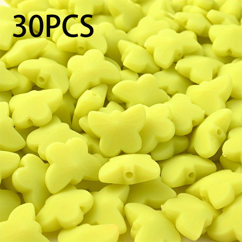 30pcs Colorful Acrylic Butterfly Beads