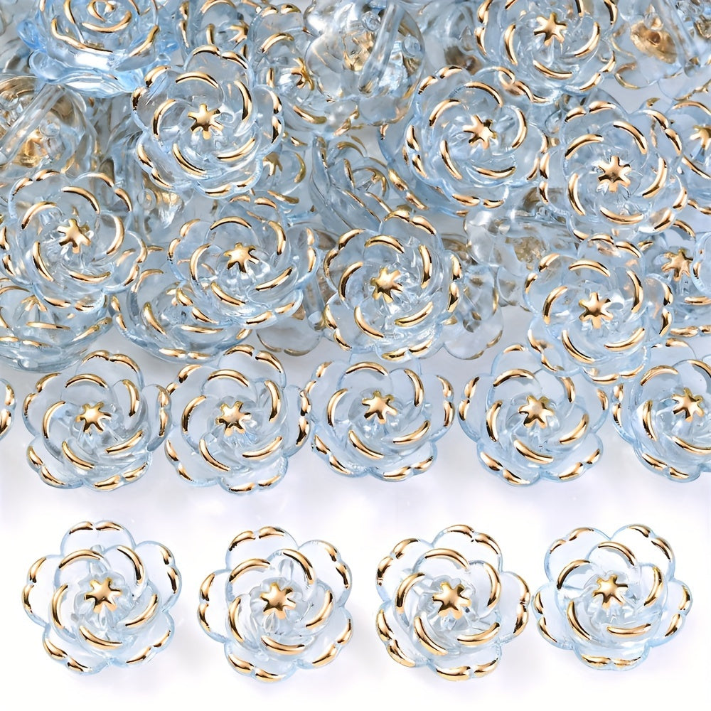 CCB Imitation Metal Plastic Flower Bead Caps