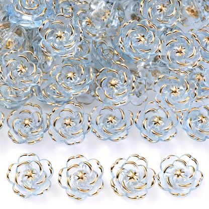 CCB Imitation Metal Plastic Flower Bead Caps