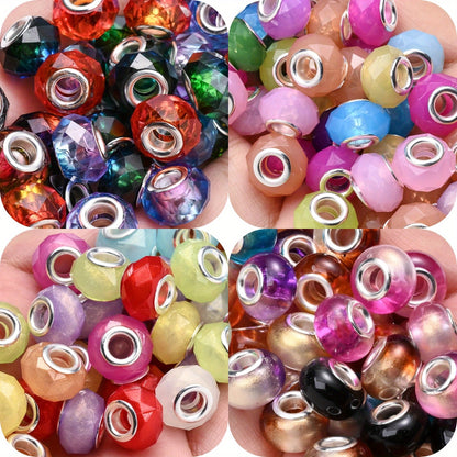 AB Multicolor Square Dice Acrylic Spacer Beads