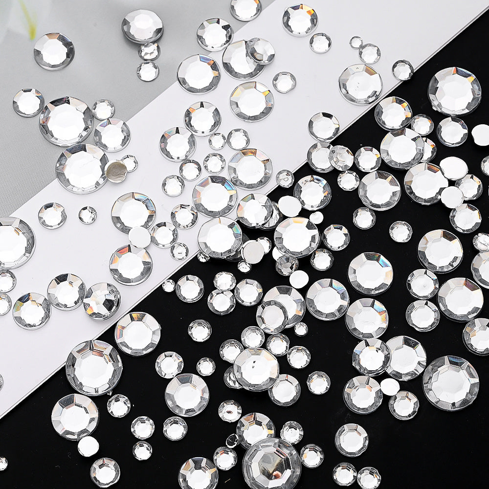 Silver Rhinestone Flatback Beads