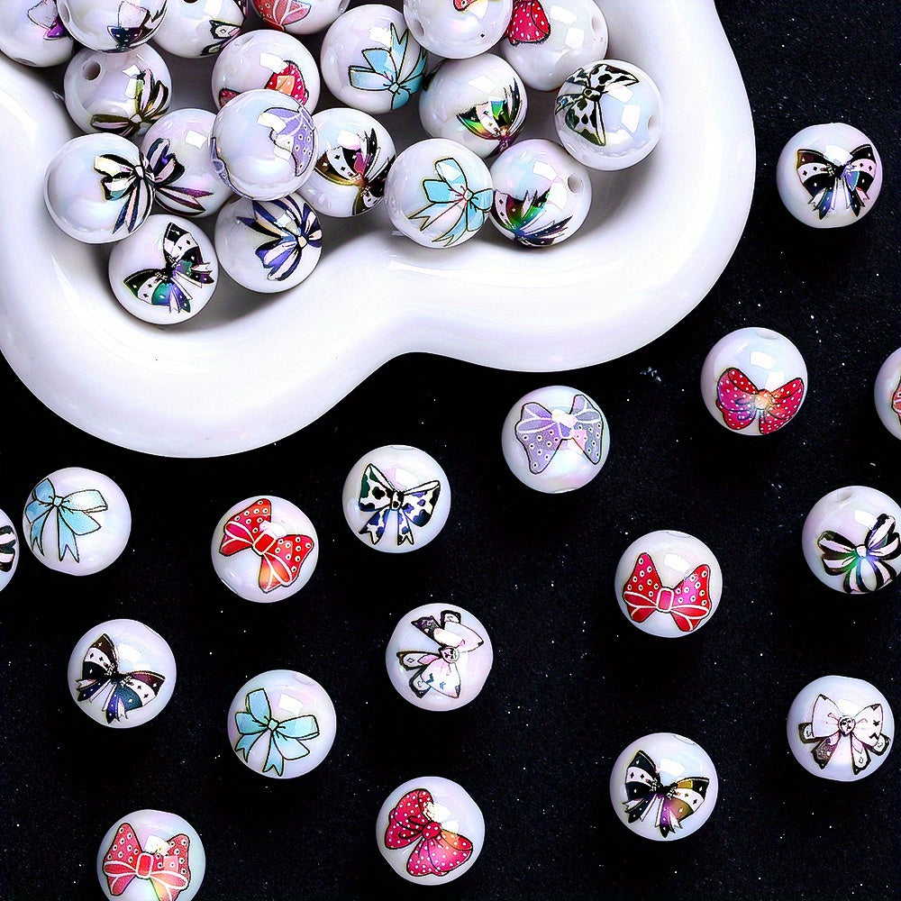 16mm Butterfly Print Acrylic Beads