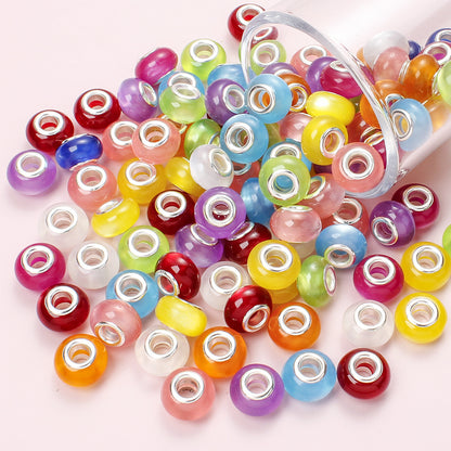 100pcs 9x14mm Big Hole Cat Eye Acrylic Beads