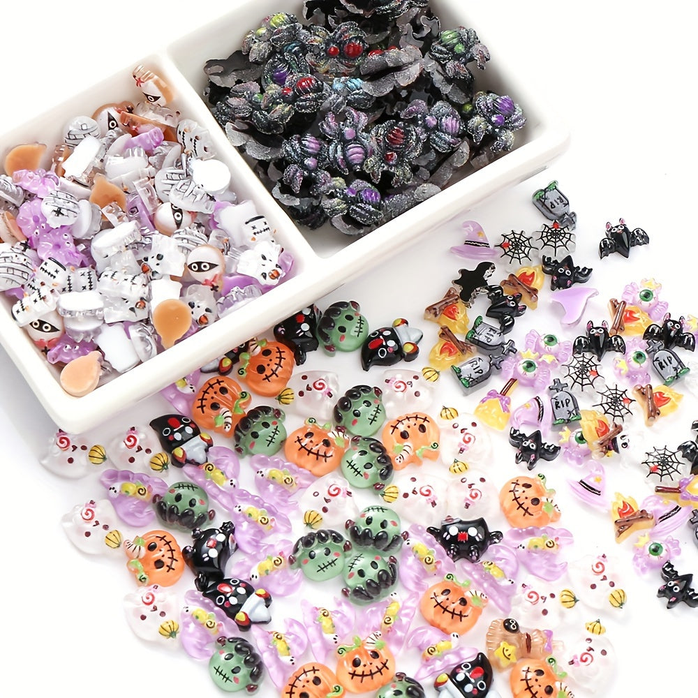 Black Halloween Skull Pattern Wood Beads