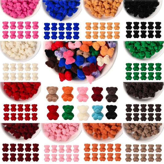 10pcs/set 15x18mm Plush Bear Resin Beads