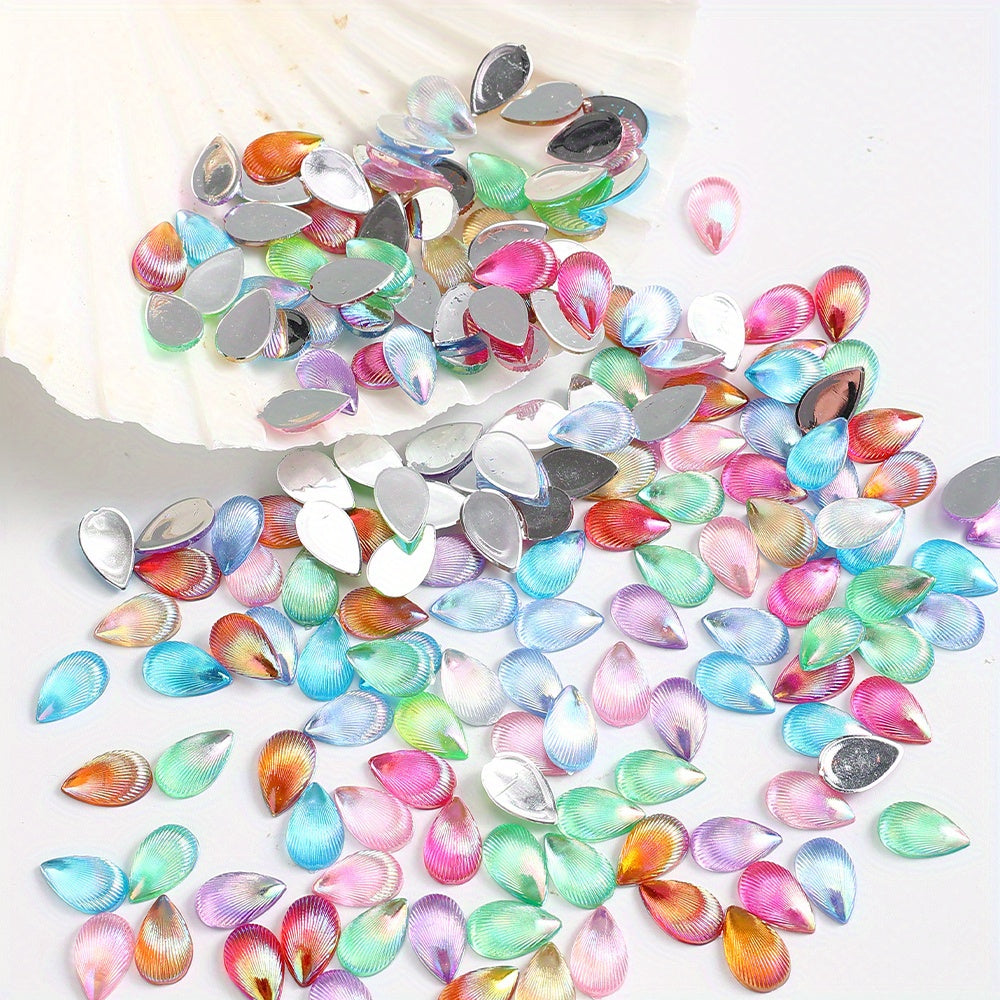 500pcs 8x12mm Waterdrop Resin Flatback Beads