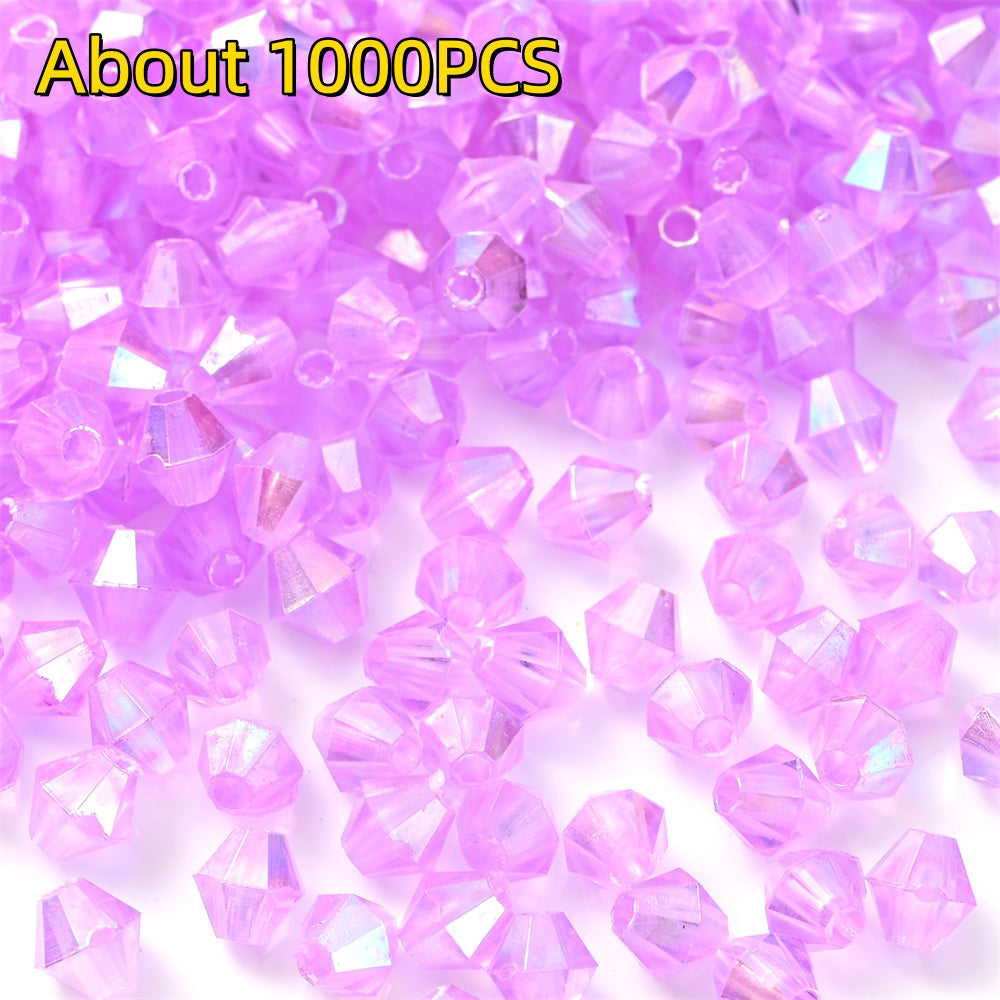 1000pcs 4mm Shiny Acrylic Faceted Beads