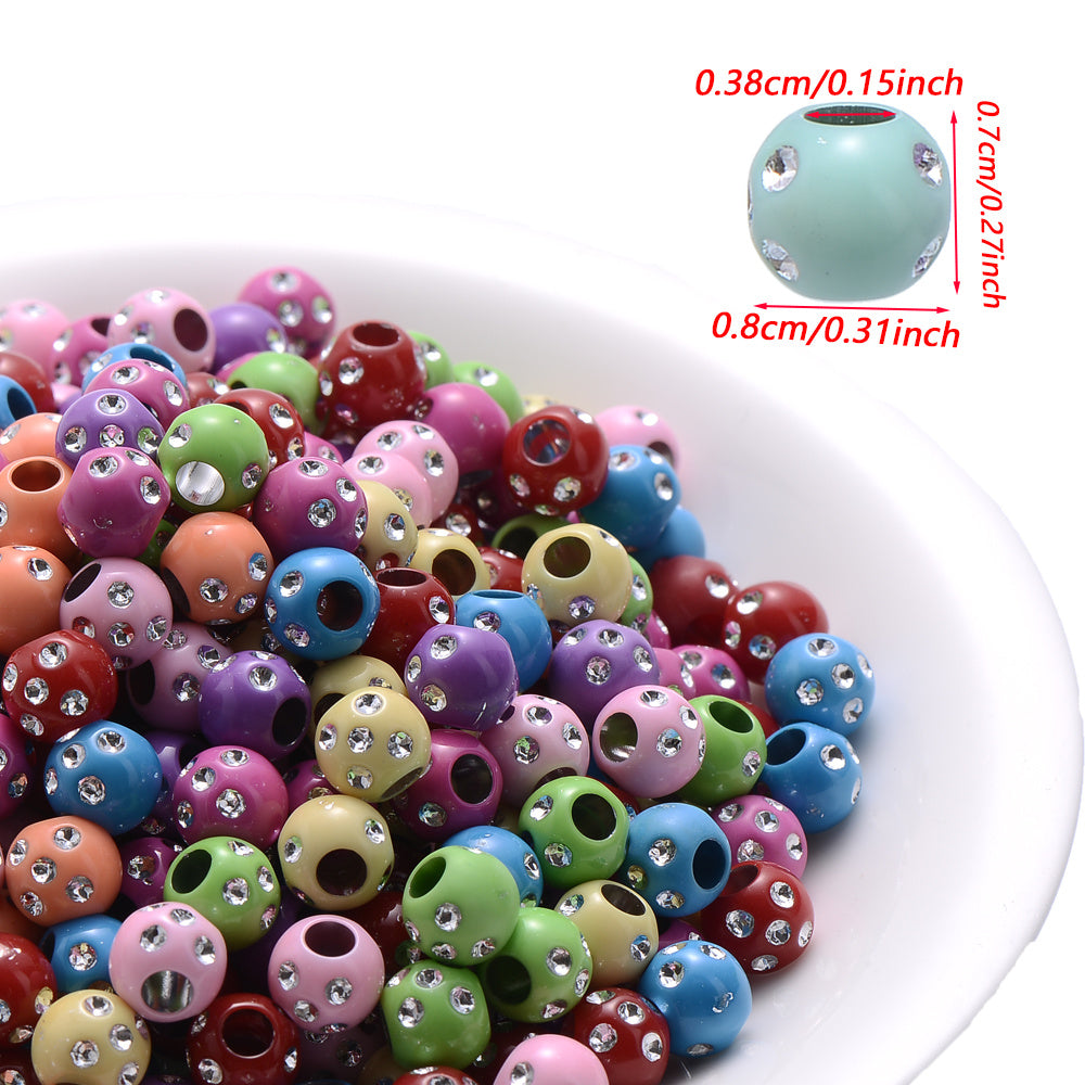 Shiny Acrylic Big Hole Spacer Beads