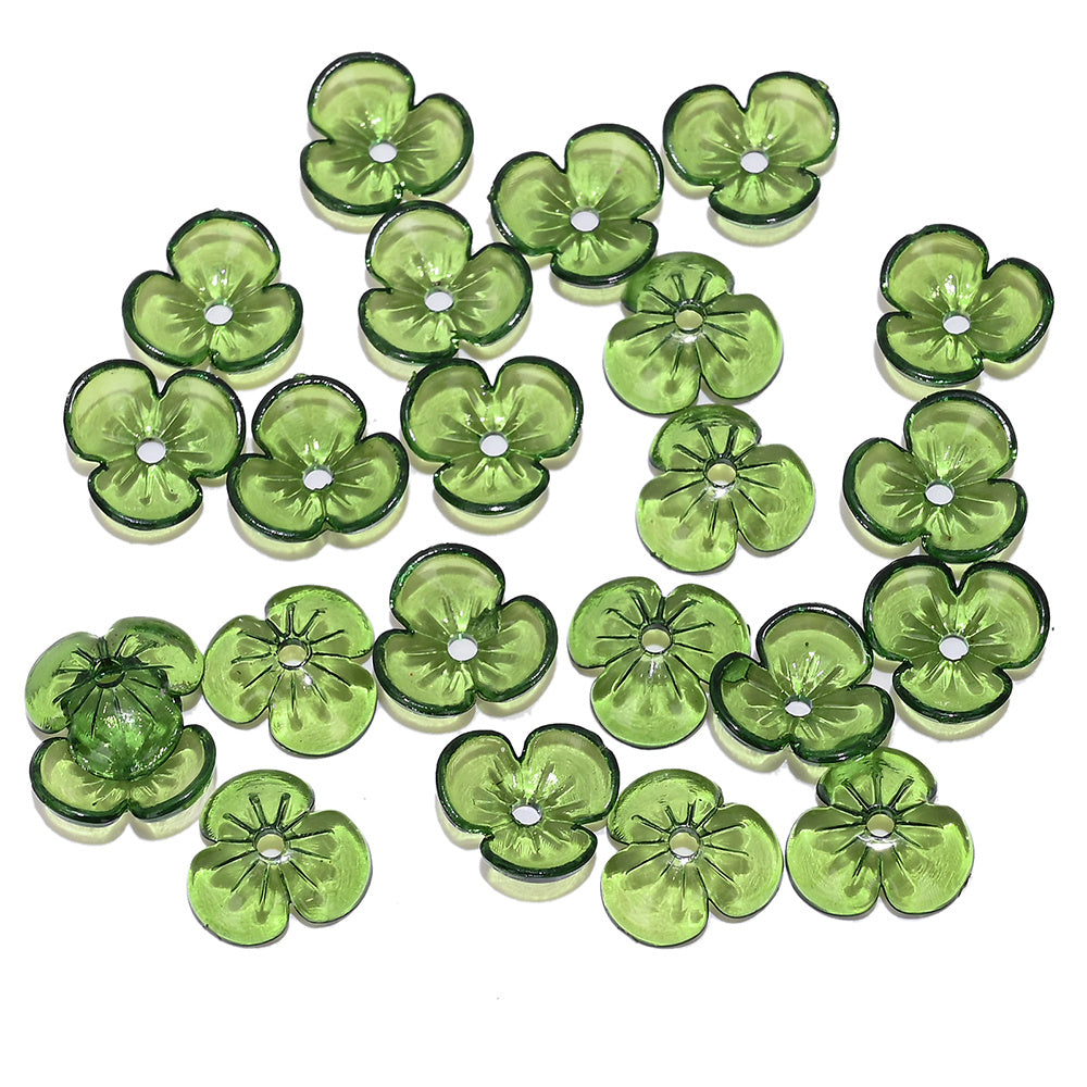 10mm Clear Acrylic Sakura Flower Beads