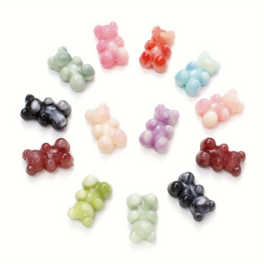 46-Piece Coffee Cup Colorful Round Silicone Focal Beads Kit