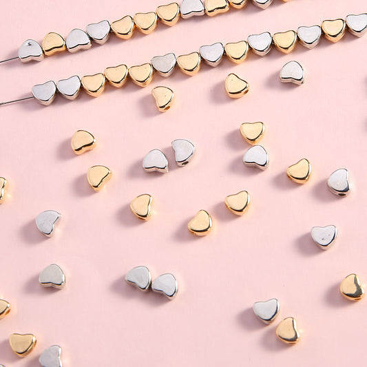 50pcs Heart-Shaped Acrylic Love Spacer Beads