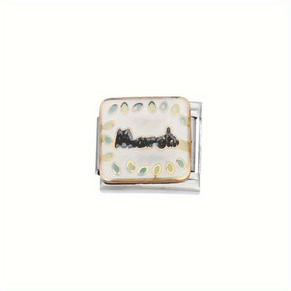 1pc 9x10mm Stainless Steel Month Theme Module Bead