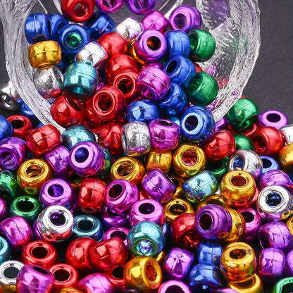 100pcs 5x9mm Shiny Laser Color Acrylic Pony Beads