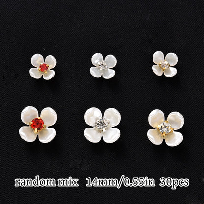 30pcs Flatback Petal Rhinestone Flower Beads