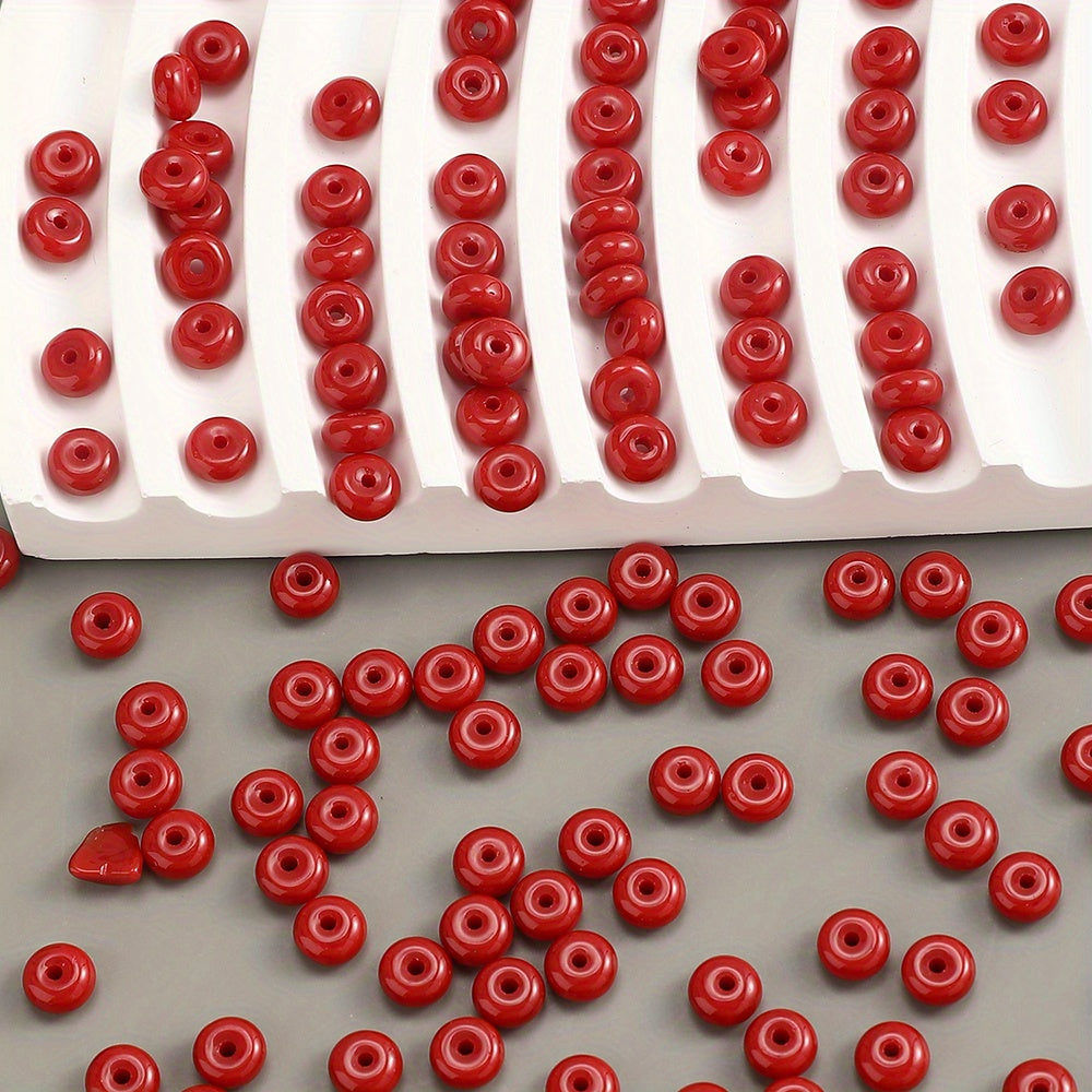100pcs 3x6mm Glass Wheel Beads