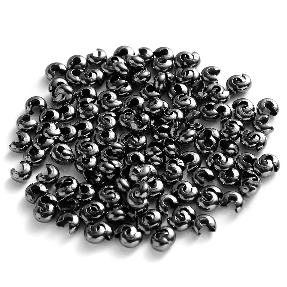 100pcs Copper Round Crimp Cover Beads